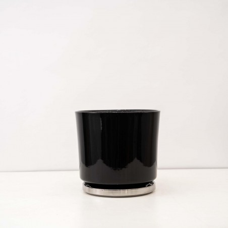 Maceta Brillo M plato plateado